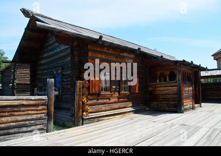 Museo Taltsy f in legno e architettonico Ethonography vicino alla città di Irkutsk. Foto Stock