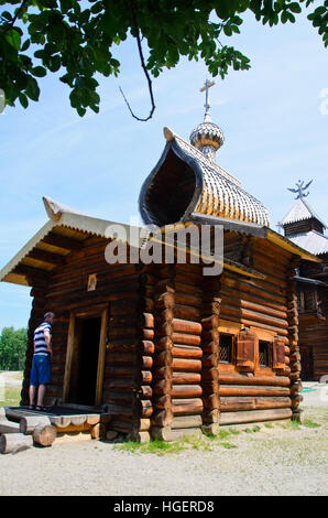 Museo Taltsy f in legno e architettonico Ethonography vicino alla città di Irkutsk. Foto Stock