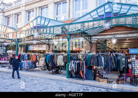Giubileo sala mercato rifilato per il Natale 2016, Covent Garden di Londra, Regno Unito Foto Stock