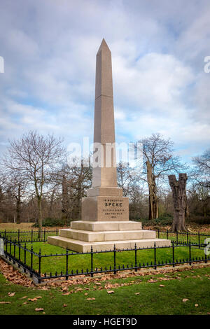 Il protocollo SPEKE monumento da Philip Hardwick dedicato a explorer John Hanning Speke, i giardini di Kensington, London, Regno Unito Foto Stock