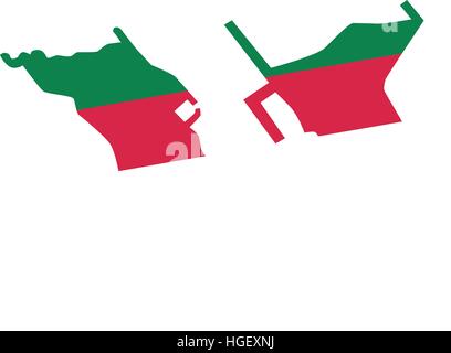 Helgoland mappa con bandiera Illustrazione Vettoriale