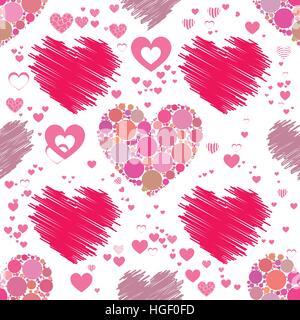 Modello cuore. Modello senza giunture. Giorno di San Valentino. illustrazione. utilizzato per la stampa, siti web design arredamento telefono etc Illustrazione Vettoriale