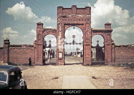 Ghetto Lodz, Litzmannstadt, il vecchio cimitero ebraico su Wesola Street (Lustige Gasse), Polonia 1940, la II guerra mondiale, Foto Stock