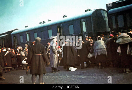 Ghetto Lodz, Litzmannstadt, la deportazione degli ebrei a Chelmno, Polonia Aprile 1942, la II guerra mondiale, Foto Stock