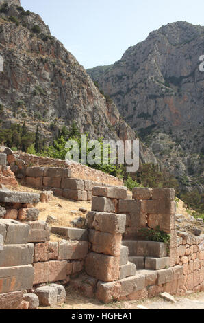 Rovine di Delphi in Grecia Foto Stock