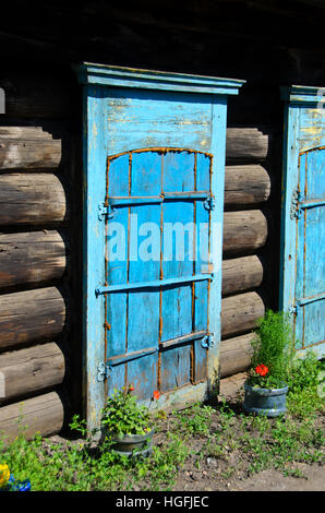 Una vecchia casa di Irkutsk. Foto Stock