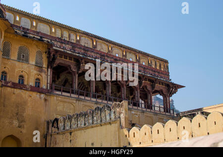 Costruzione Istorical Ambra fort dell architettura storica,,una costruzione,giallo,l'india,jaipur,l'architettura,edificio Foto Stock