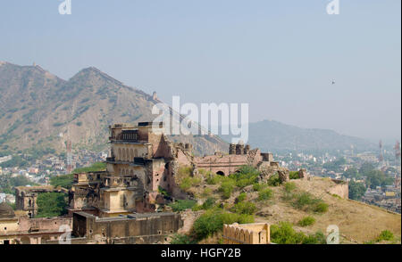 Costruzione Istorical Ambra fort dell architettura storica,,una costruzione,giallo,l'india,jaipur,l'architettura,edificio Foto Stock