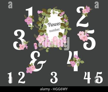 Rosa canina floreale retro vintage sfondo, Illustrazione Vettoriale