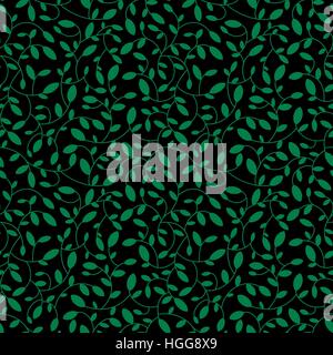 Floral seamless pattern. Vector foglie e rami Illustrazione Vettoriale