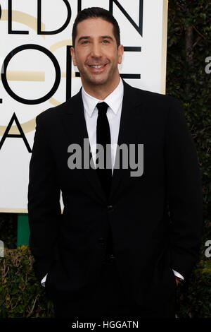 Beverly Hills, noi. 08 gen 2017. David Schwimmer arriva al 74Annuale di Golden Globe Awards, Golden Globes, in Beverly Hills Los Angeles, Stati Uniti d'America, il 08 gennaio 2017. Foto: Hubert Boesl foto: Hubert Boesl//dpa/Alamy Live News Foto Stock