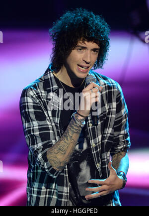 Zurigo, Svizzera. Il 9 gennaio, 2017. Cantante inglese Julian Perretta foto della FIFA giocatori del mondo dell'anno 2016 Gala di Zurigo, Svizzera, 9 gennaio 2017. Foto: Patrick Seeger/dpa/Alamy Live News Foto Stock