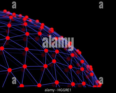 Struttura molecolare. Close up della sfera al neon Foto Stock