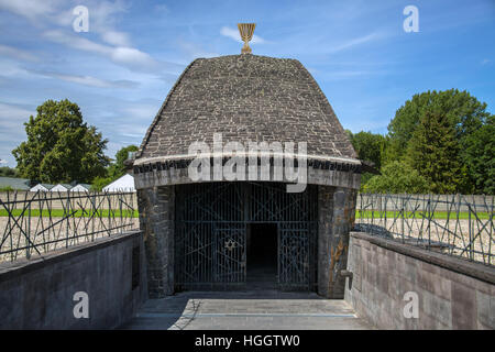 Campo di concentramento di Dachau. Il primo campo di concentramento nazista aperto in Germania. Foto Stock