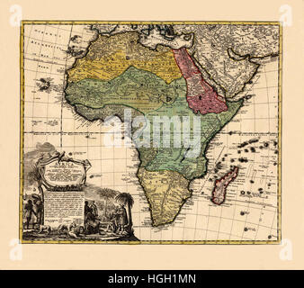 Mappa di Africa 1752 Foto Stock