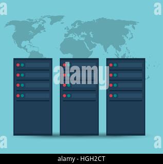 Server del centro dati dispositivo di tecnologia Illustrazione Vettoriale