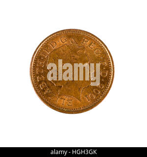 British un penny coin, 2001 Foto Stock