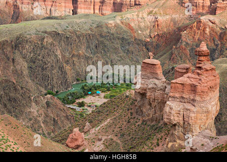 Charyn Canyon e la valle di castelli conosciuti come il Grand Canyon del Kazakistan Foto Stock
