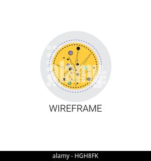 Wireframe Design linea geometrica Figura Icona Illustrazione Vettoriale