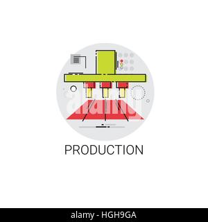 La produzione del settore Tecnologia Icona di automazione Illustrazione Vettoriale