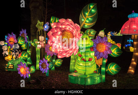 Lanterna magica festa Yorkshire, Roundhay Park, Leeds, Regno Unito Foto Stock
