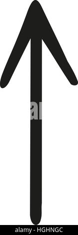 Freccia verso l'alto disegnata a mano Foto Stock