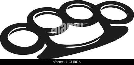 Brass knuckles silhouette Foto Stock