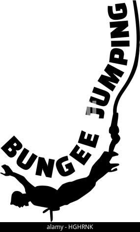 Bungee jumper appesi ad una fune Foto Stock