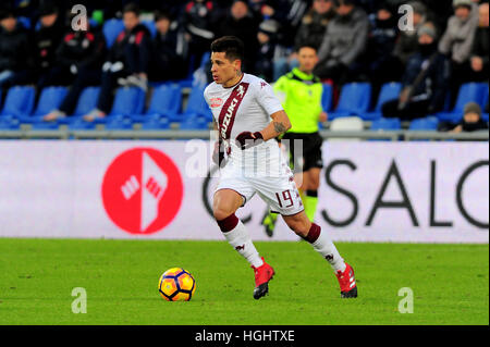 Reggio Emilia, Italia. 8 Gen, 2017. Stati Uniti Sassuolo Calcio vs Football Club Torino serie A del campionato di calcio 2016 2017 U.S. Sassuolo Calcio vs Football Club Torino Reggio Emilia Mapei Stadium.U.S.Sassuolo e Torino F.C. terminato il gioco con un punteggio di 0 a 0. Nel pic: Juan Manuel Iturbe Arévalos durante la serie di una partita di calcio tra noi Sassuolo Calcio E F.C. Torino a Mapei Stadium di Reggio Emilia ph Massimo Morelli © Massimo Morelli/Pacific Press/Alamy Live News Foto Stock