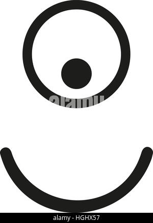 Ciclope cartoon face - one-eyed Foto Stock