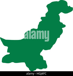 Mappa di Pakistan Foto Stock