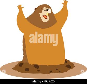 Saluto felice marmotta Illustrazione Vettoriale