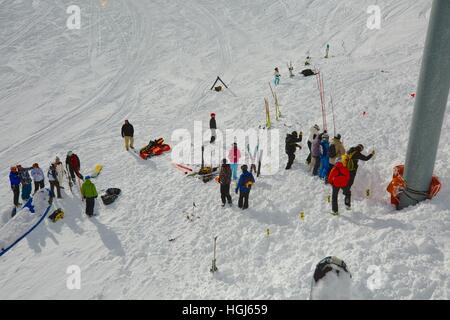 Avalanch ricerca di salvataggio Foto Stock