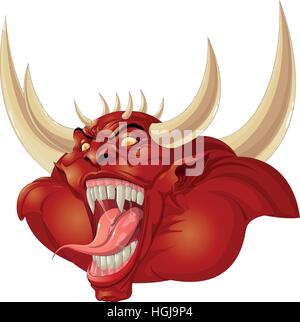 Demon immagine di testa Illustrazione Vettoriale