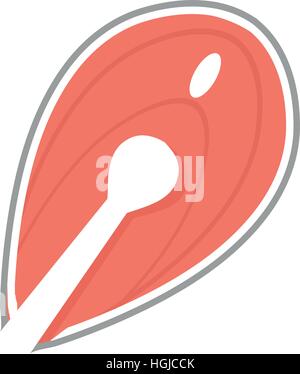 Pezzo icona del pesce. In stile appartamento, isolato su sfondo bianco. Illustrazione Vettoriale, clip art. Illustrazione Vettoriale