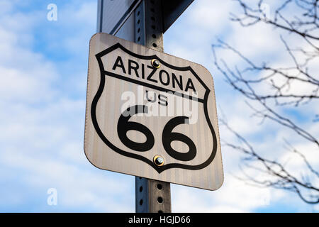 Segno dell'itinerario 66 Foto Stock