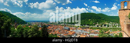 Heidelberg vista panoramica sul paesaggio urbano Foto Stock