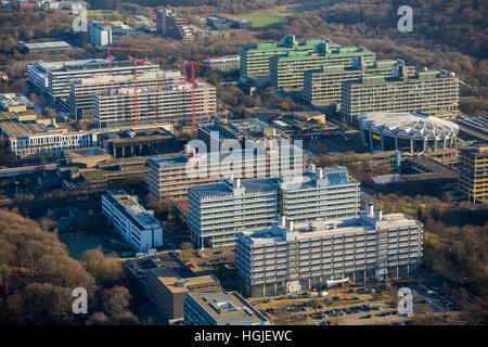 Vista aerea, la Ruhr University di Bochum con nuova IA e IB Edificio, Ingegneria, Bochum, la zona della Ruhr, Nord Reno-Westfalia, Germania Foto Stock