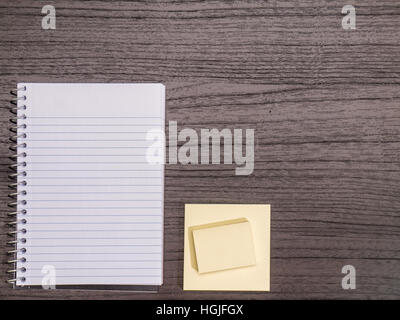 Scrivania, bianco per notebook a spirale, Note Foto Stock