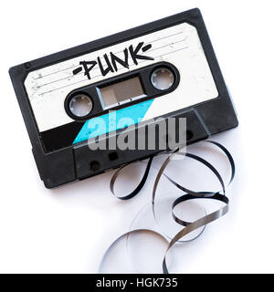 Punk generi musicali audio tape label Foto Stock