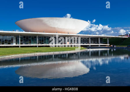 Congresso Nacional (Congresso nazionale) progettato da Oscar Niemeyer, Brasilia Foto Stock