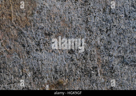 Grigio scuro calcestruzzo grosso muro di pietra Texture, Horizontal Macro Closeup vecchia età Weathered dettagliata grigio naturale testurizzato rustico Grungy Stonewall Foto Stock