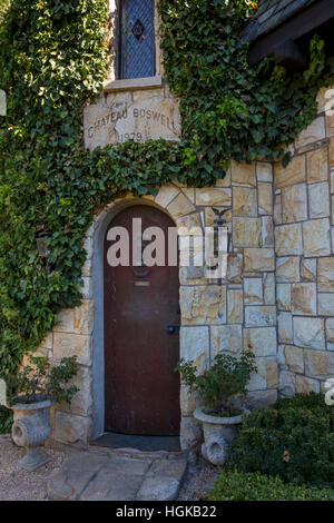 La cantina in pietra edificio, Chateau Boswell Cantina, Saint Helena, la Valle di Napa NAPA County, California Foto Stock