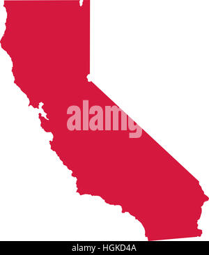 Lo stato della California mappa Foto Stock