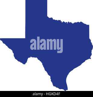 Mappa di stato del Texas Foto Stock
