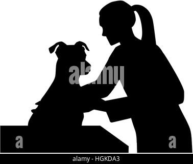 Veterinario femmina con il cane Foto Stock