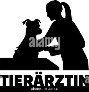 Veterinario - femmina medico tedesco con titolo di lavoro Foto Stock