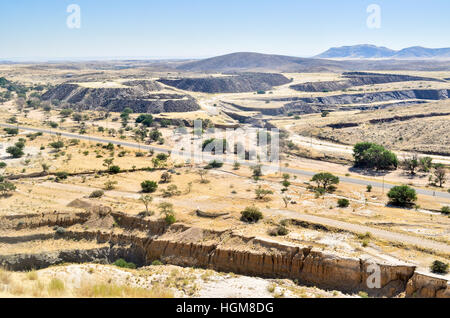 Resti di stagno operazioni minerarie intorno Uis, Namibia Foto Stock