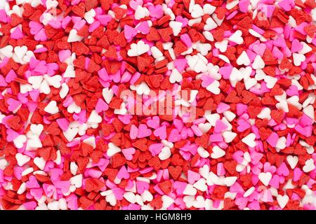 Il giorno di San Valentino candy cuore spruzza sullo sfondo Foto Stock