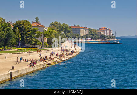 Zadar Riva waterfront vista in Dalmazia, Croazia Foto Stock